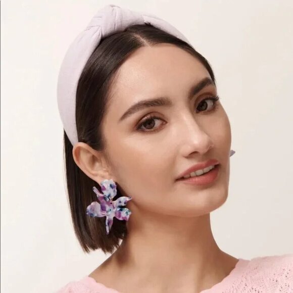 Lele Sadoughi Small Paper Lily Earrings in color Terrain - Picture 6 of 6